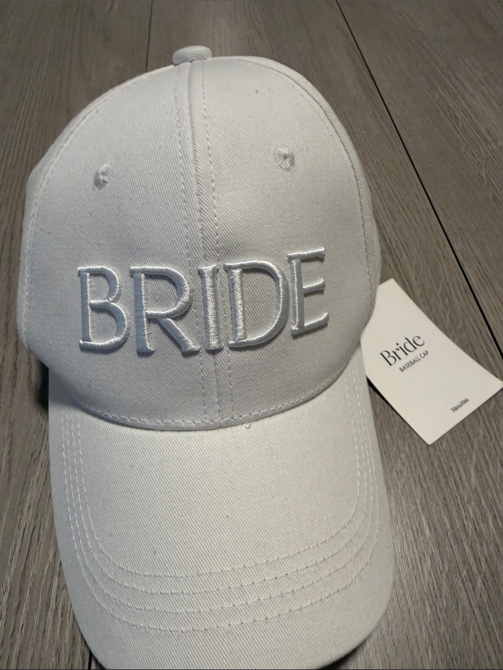 Bride Embroidered White Baseball Cap - Bridal Hat